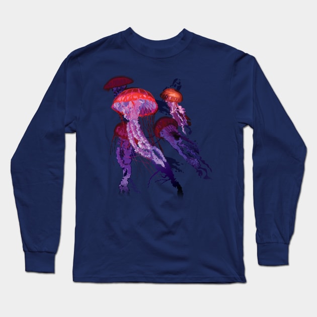 Jellyfish Long Sleeve T-Shirt by MindsparkCreative